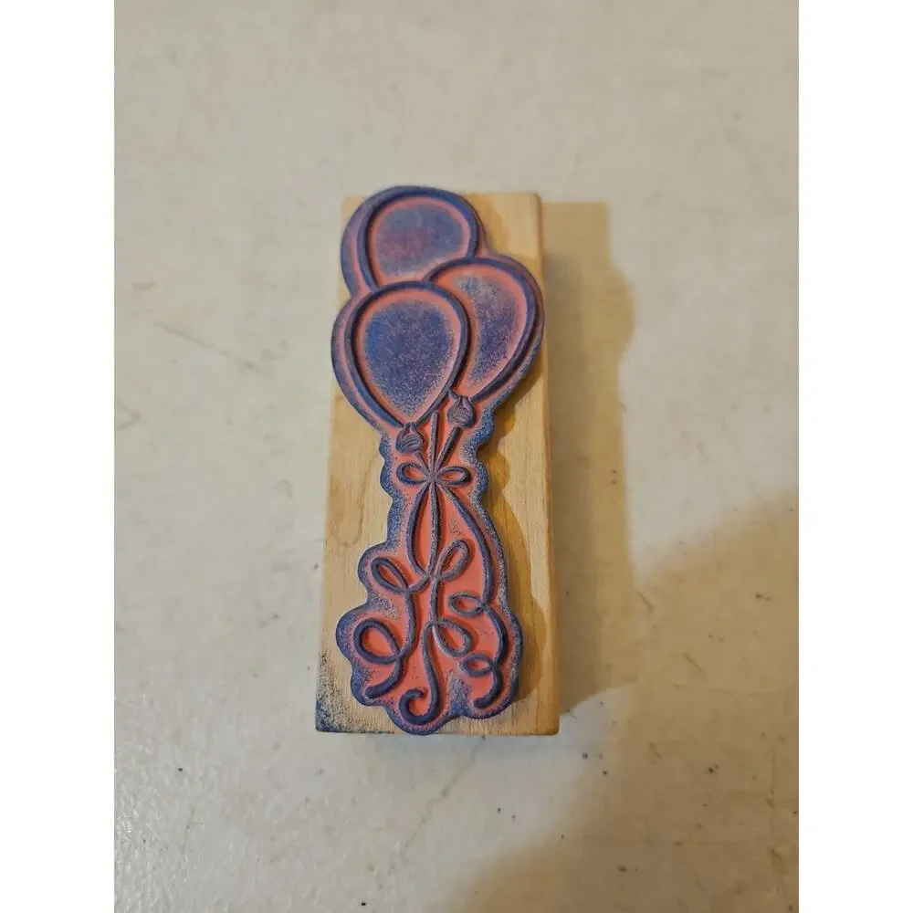 Stampabilities Rubber Stamp Balloons On A String NR1025 Balloon Bouquet